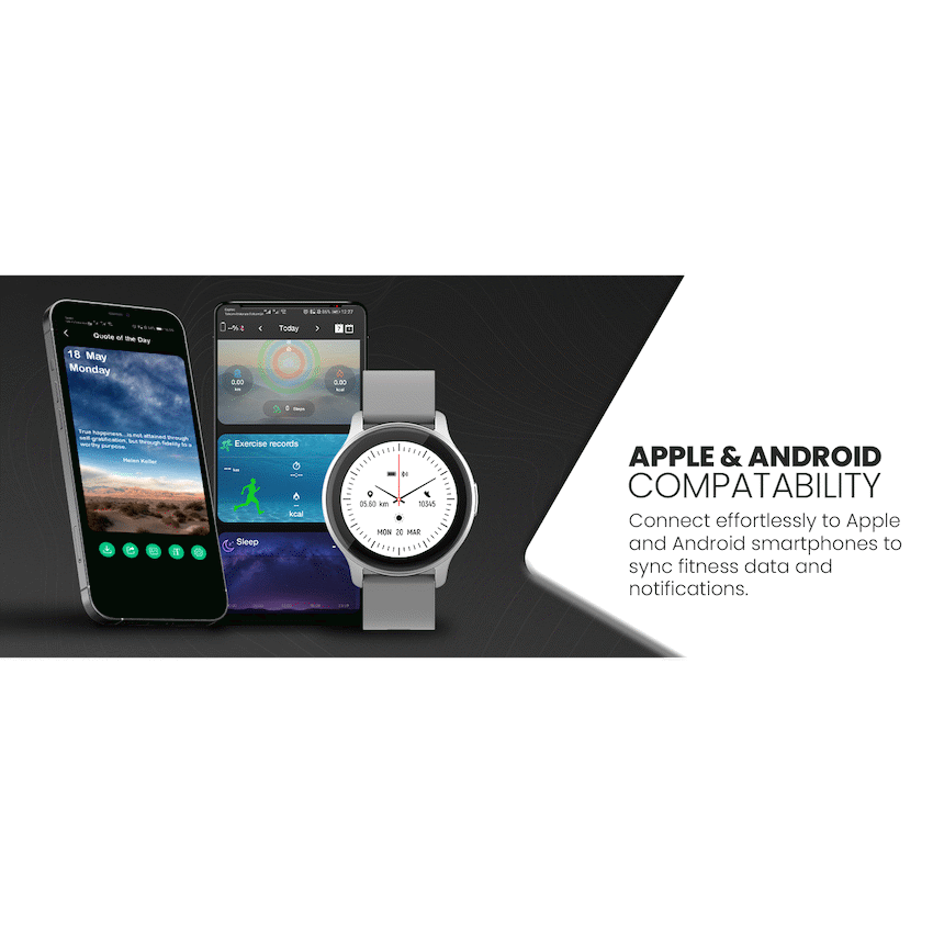 Volkano Active Tech Trend series Watch with heart rate monitor - Silver