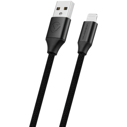 Volkano Weave Series Fabric Braided MFI Lightning Cable 12w 3m - Black