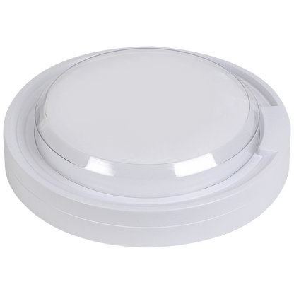 Ellies Cresent Series AC 24W Round LED Bulkhead - PC - WT