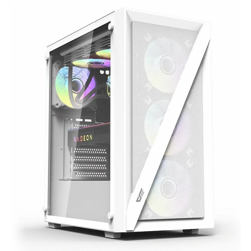 darkFlash Computer Case DK260 Air White (with 4 ARGB Fans)