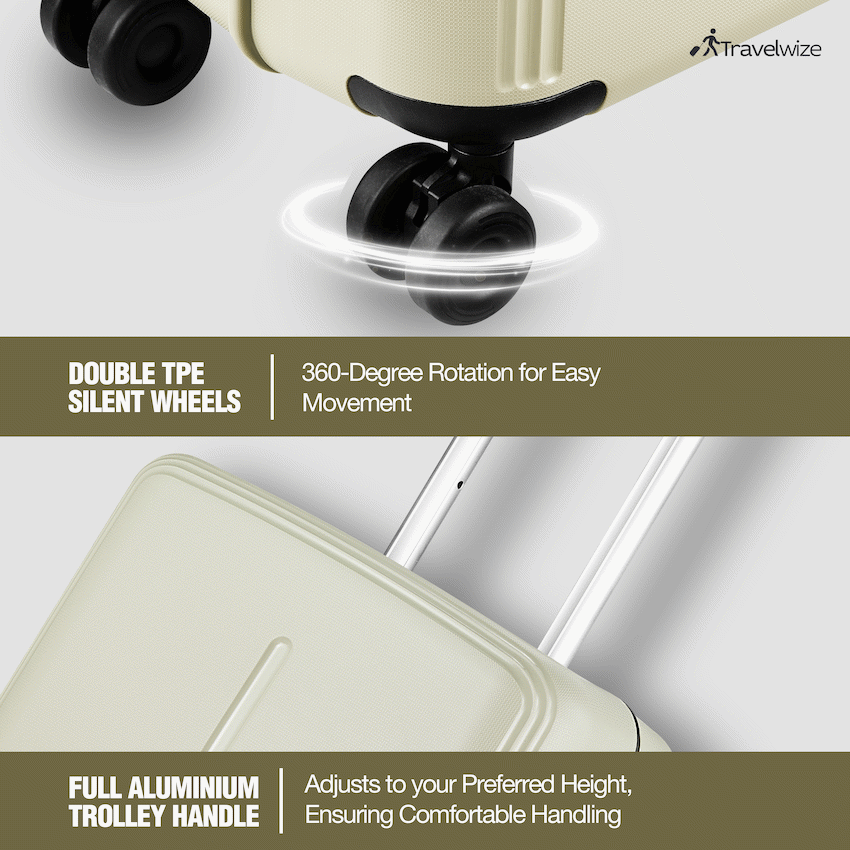 Travelwize Clipper PP 65cm 4-Wheel Spinner Luggage Beige