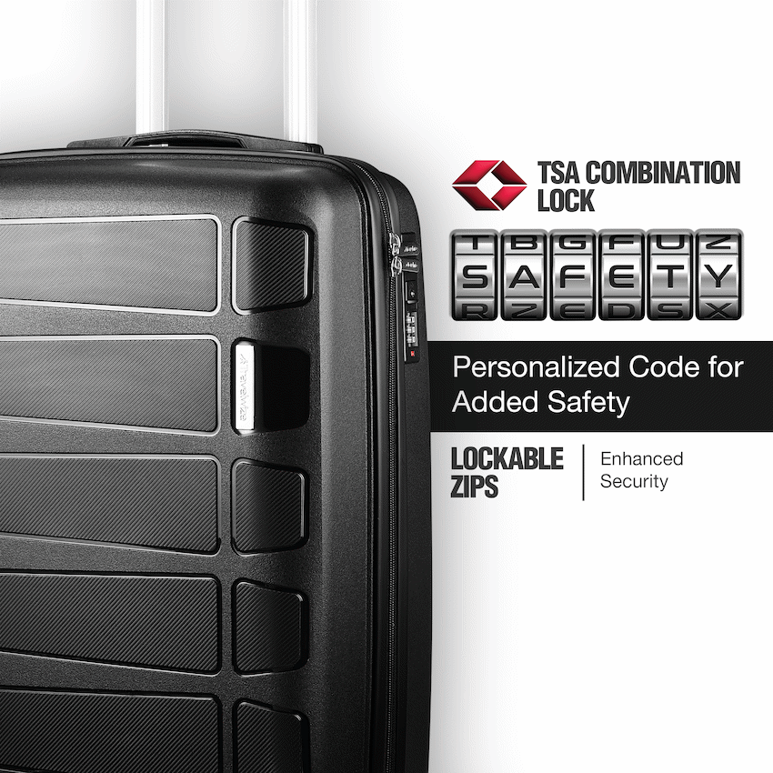 Travelwize Tourer PP 3Pc 4-wheel Spinner Luggage Set Black