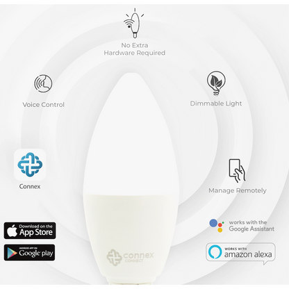 Smart WiFi Bulb 4.5W LED White Candle Bayonet