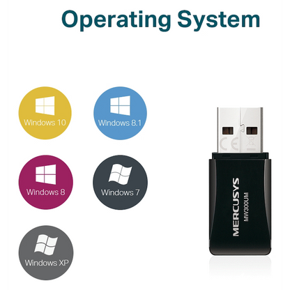 TP-Link Mercusys MW300UM N300 Wireless Mini USB Adapter
