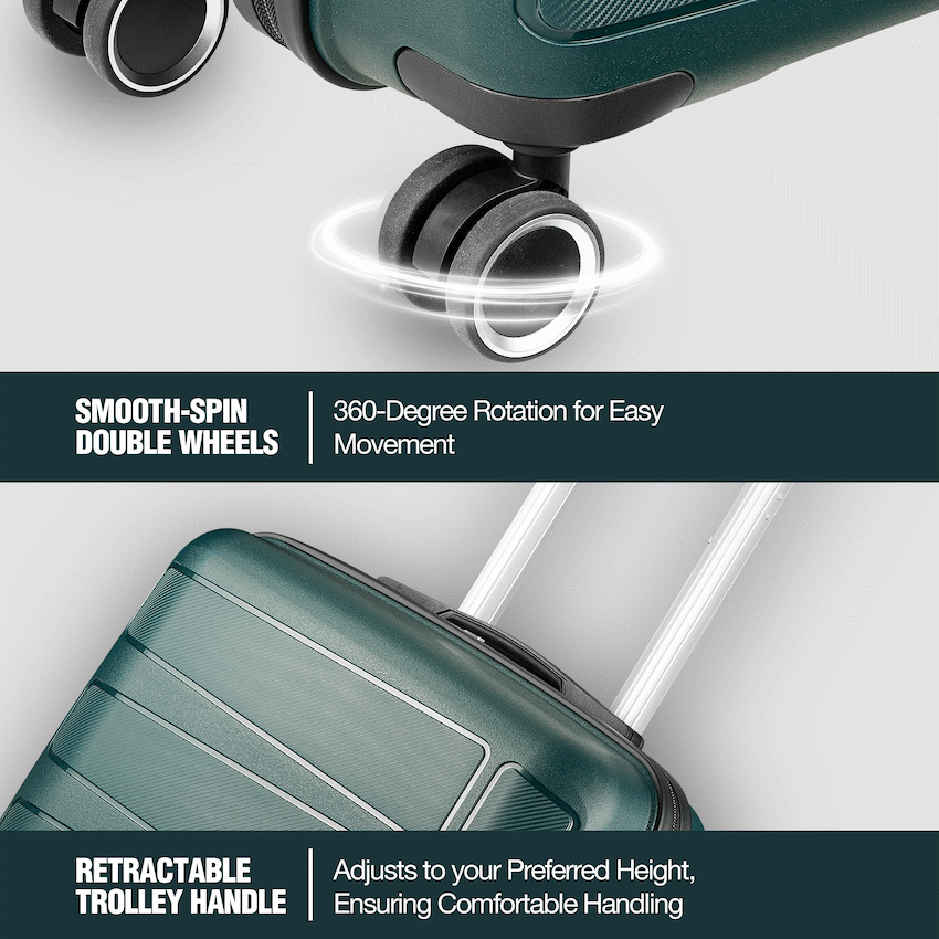 Travelwize Tourer PP 55cm 4-wheel Spinner Luggage Petrol