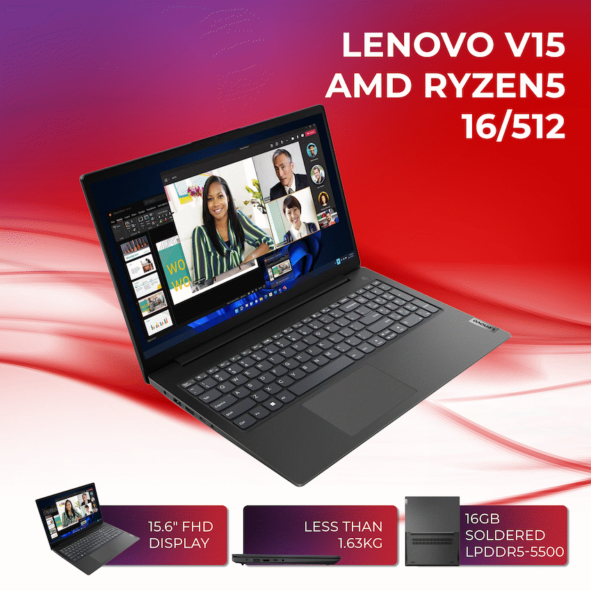 Lenovo Laptop V15 AMD Ryzen5 16/512