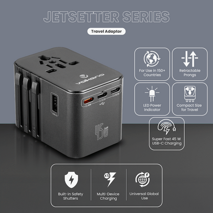 Volkano Jetsetter series 45W PD Travel Adaptor