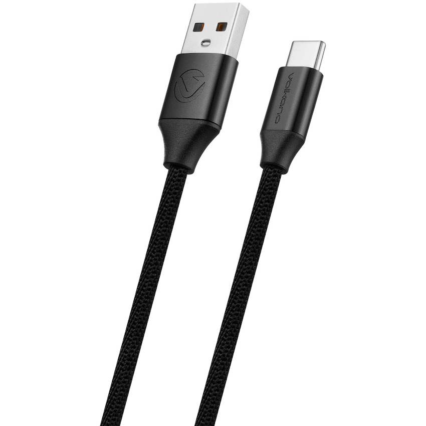 Volkano Weave Series Braided USB A to Type-C Cable 1.2m 60w - Black