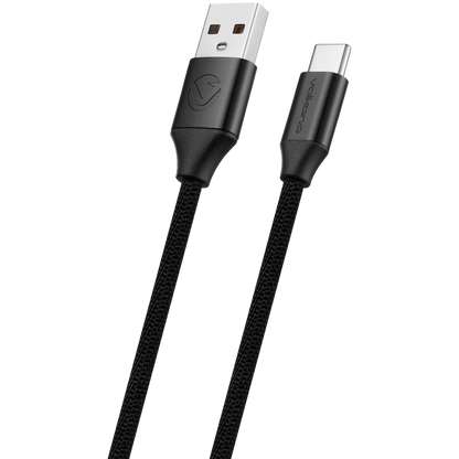 Volkano Weave Series Braided USB A to Type-C Cable 1.2m 60w - Black