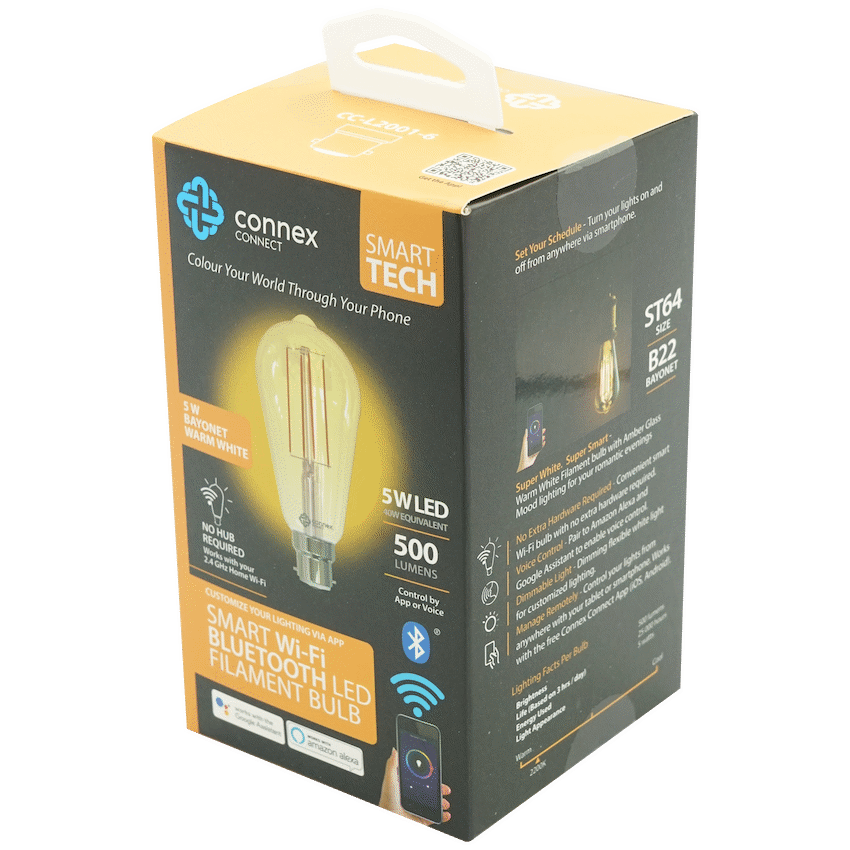Smart Wi-Fi Bulb 5w LED Amber Filament Vintage Bayonet