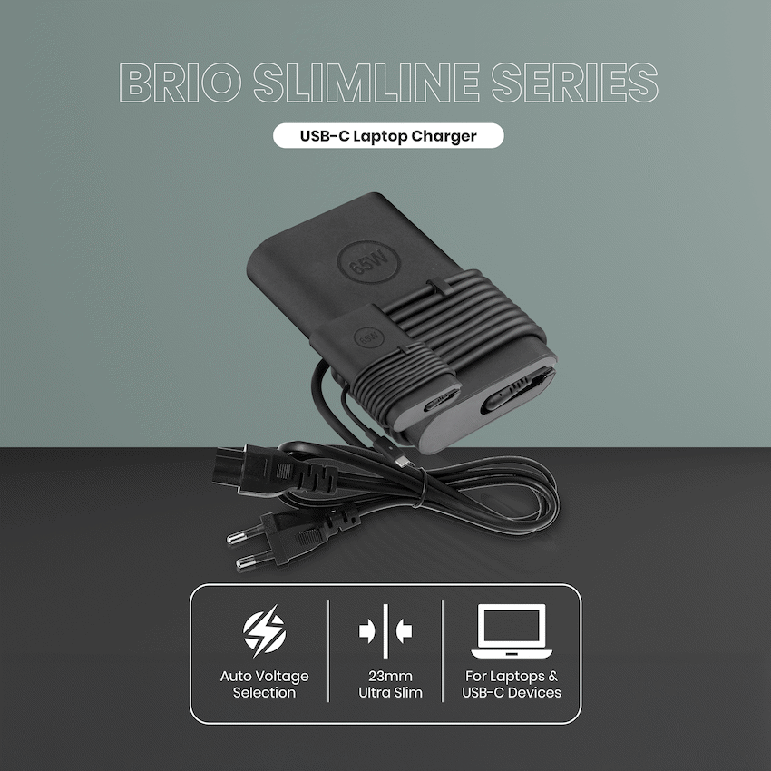 Volkano Brio Slimline series Type-C 65W Laptop Charger