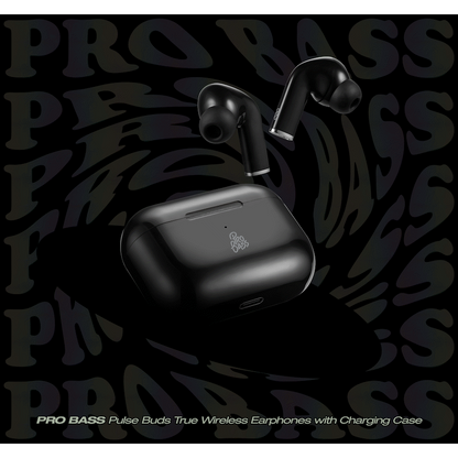 Pro Bass Pulse Buds True Wireless Earphones with Charging Case - Black
