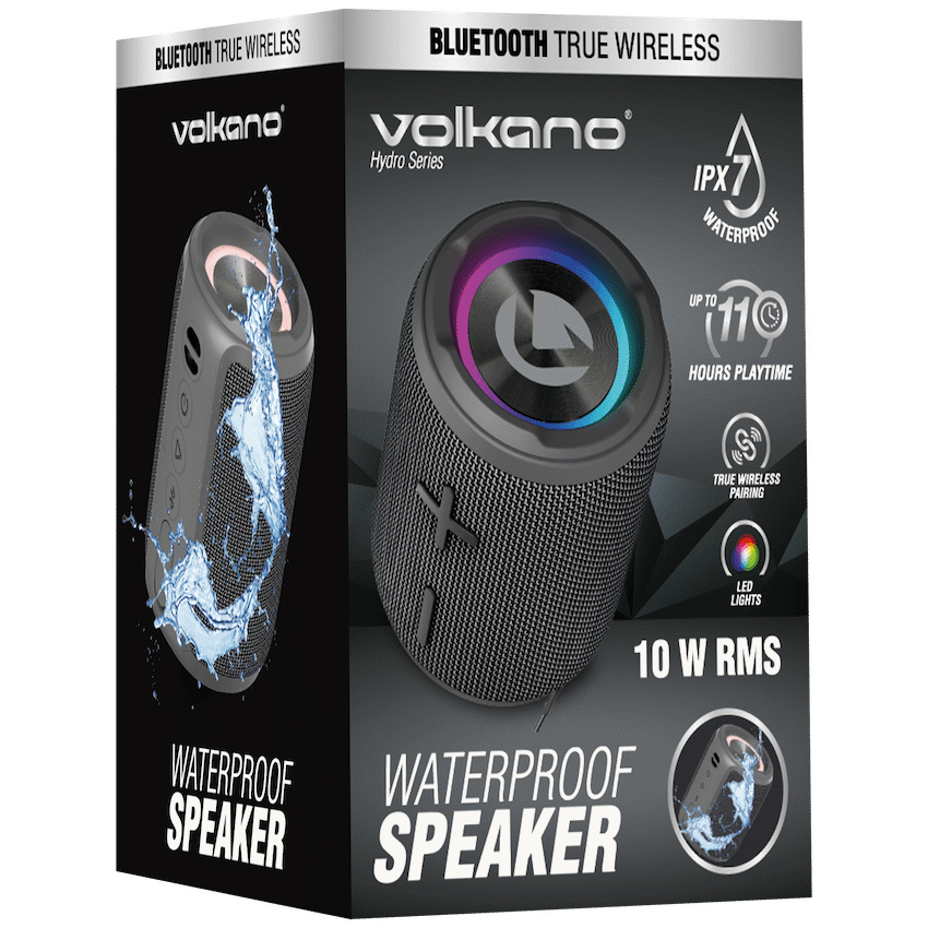 Volkano Hydro Series IPX7 Bluetooth Speaker - Black