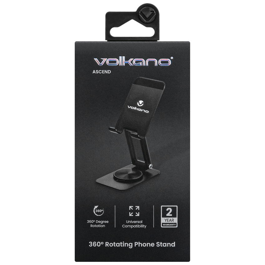 Volkano Ascend Series 360deg Rotating Phone Stand - Black