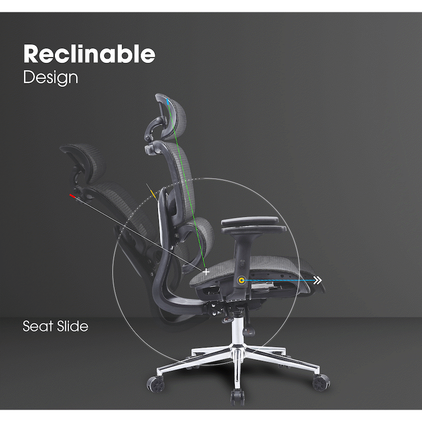 Everfurn Vortex High Back Office  Chair - Black