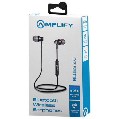 Amplify Blues 2.0 Bluetooth Earphones - Solid Black