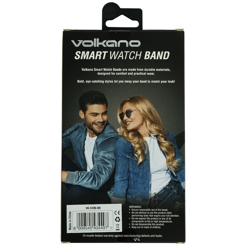 Volkano Smart Watch Band - Silicone - Fitbit Versa/Lite - Large - Black
