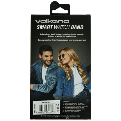 Volkano Smart Watch Band - Silicone - Fitbit Versa/Lite - Large - Black