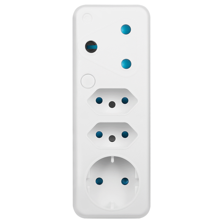 SWITCHED  4 Way Schuko Adaptor