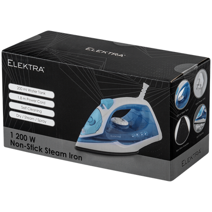 Elektra - 1200w Non-Stick Steam Iron