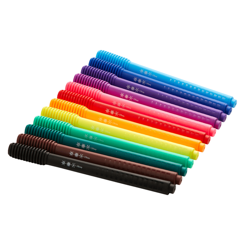 Frozen 12 Capfix Connectable Fibre Markers - Multi