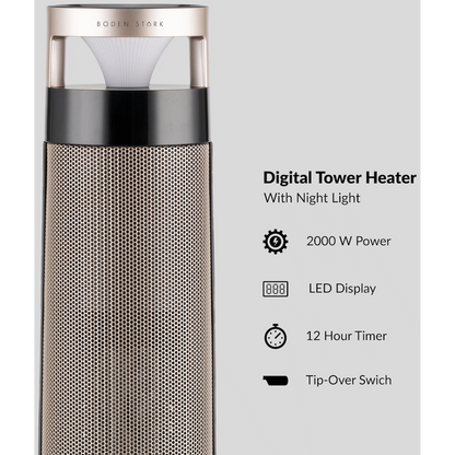 Boden Stark Tower Heater Night Light - Champagne
