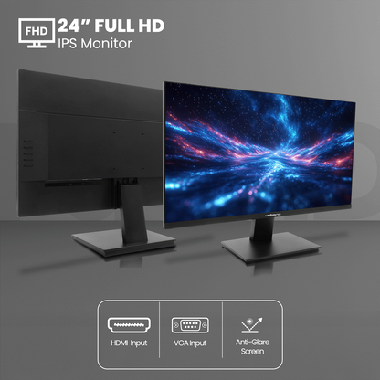 Volkano 24-inch Full HD IPS Monitor with HDMI/VGA, 100 Hz