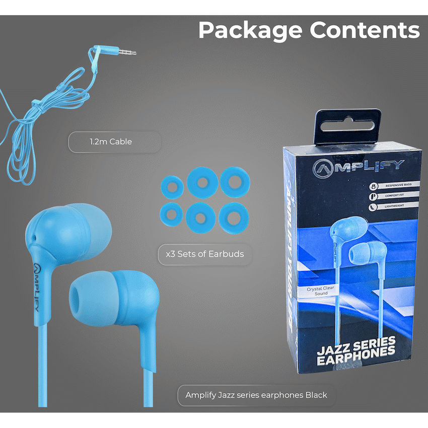 Amplify Jazz Series Earphones - Blue