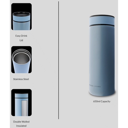 Boden Stark 650ml Double-Walled Flask - Blue