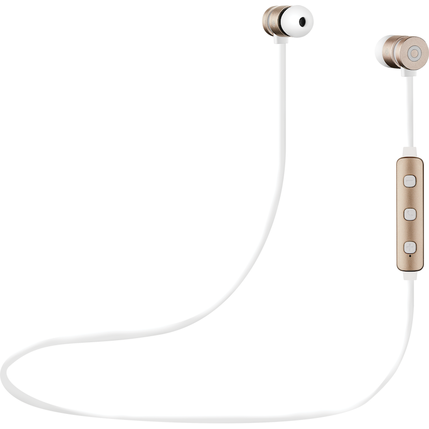 Volkano Mercury Series Bluetooth Magnetic Earphones - Gold/White