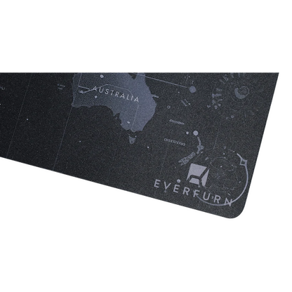 Everfurn Desk Mat - World Map - Large - Black - Non-Slip