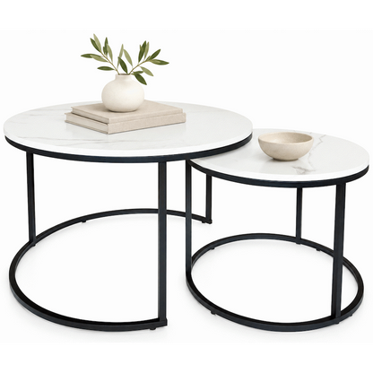 Everfurn Nile Nesting Coffee Table - Marble White