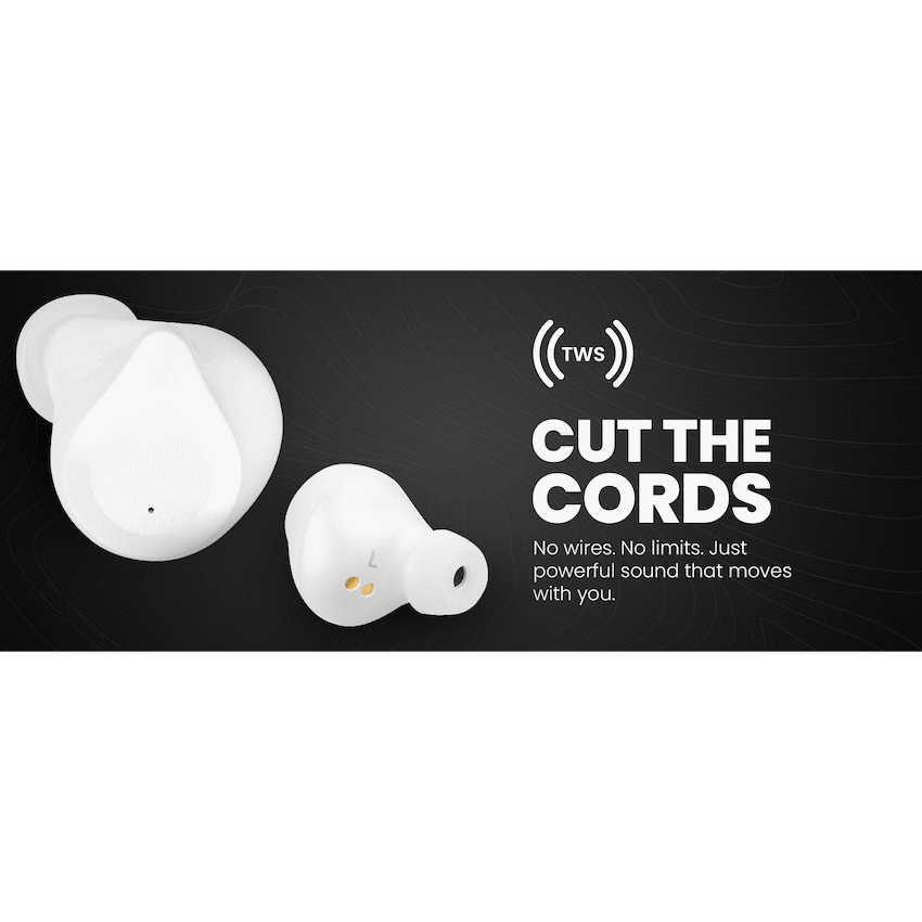 Volkano Scorpio Series True Wireless Earphones - White