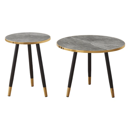 Everfurn Diana Coffee Table Grey Marble with Black Legs