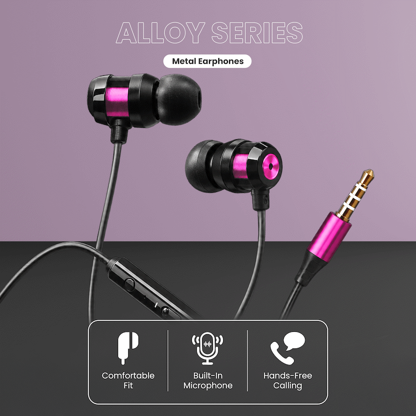 Volkano Alloy series metal earphone - Purple