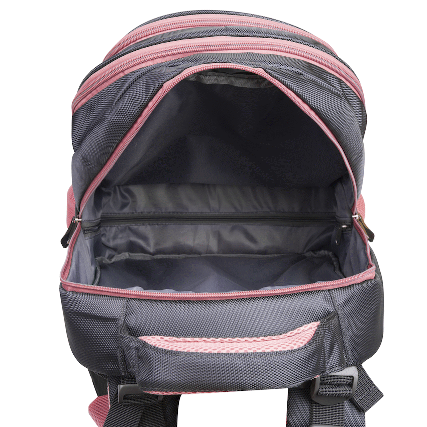 Volkano Orthopaedic Backpack 27L - Dark Grey/Pink