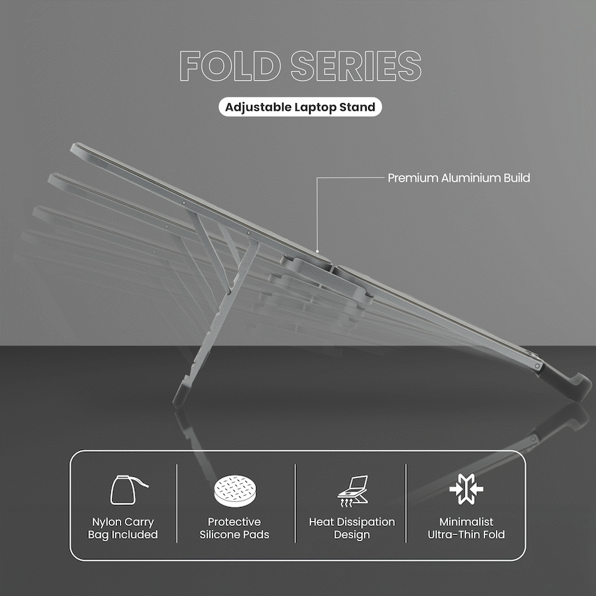 Volkano Fold Series Adjustable Aluminium Laptop Stand