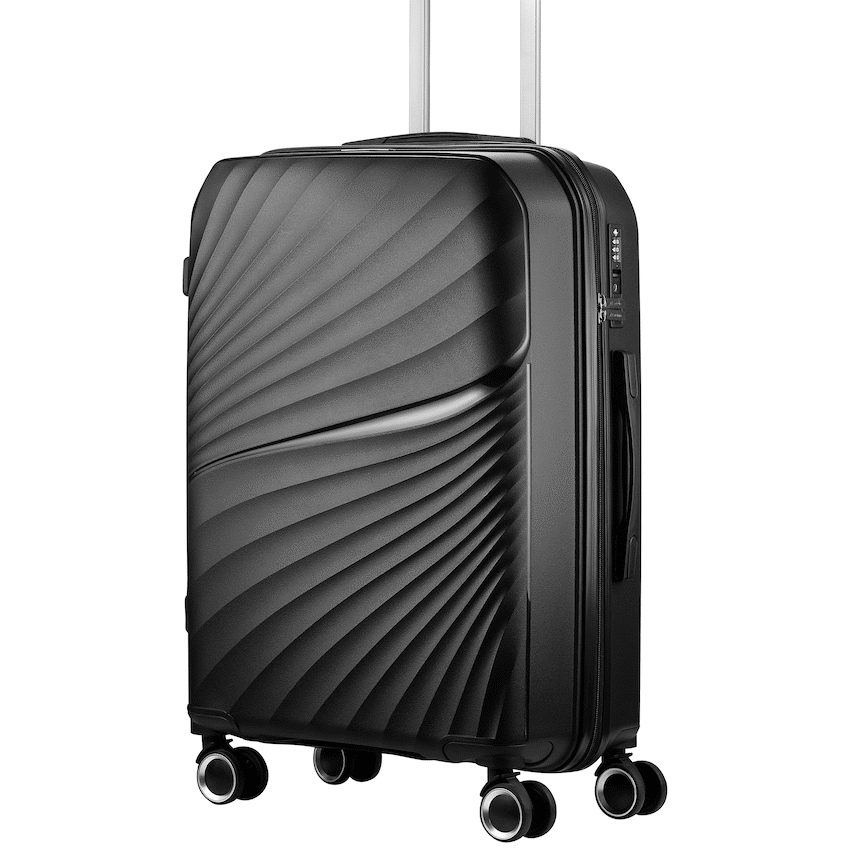 Travelwize Quartz PP 66cm 4-Wheels Spinner Luggage - Black