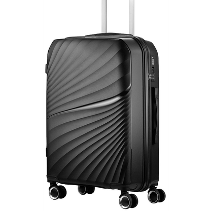 Travelwize Quartz PP 66cm 4-Wheels Spinner Luggage - Black