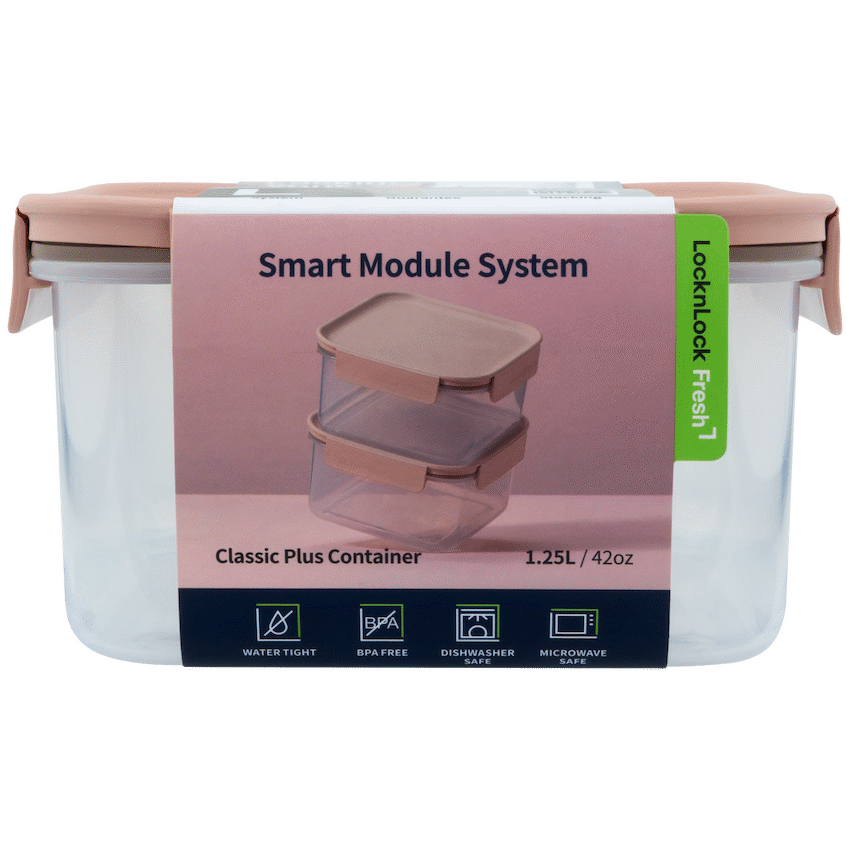 LocknLock Classic Plus sq 1.25lt pink ( Order in Qty of 3)