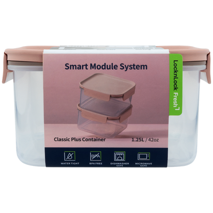 LocknLock Classic Plus sq 1.25lt pink ( Order in Qty of 3)
