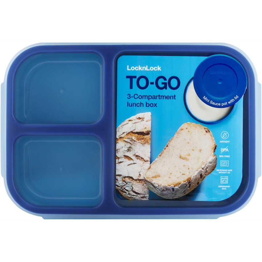 LocknLock To-Go Lunch Box 1.5lt - Blue ( Order in Qty of 6)