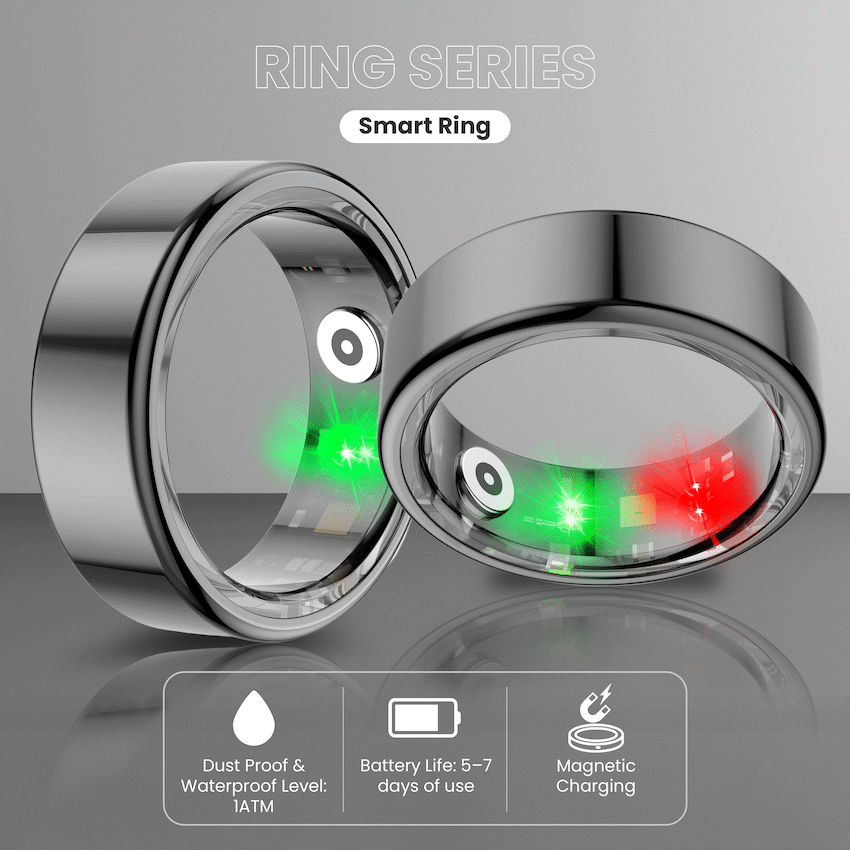 Volkano Ring Series Smart Ring With Charge Case - 18.3mm