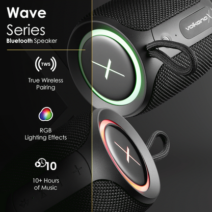 Volkano X Wave IPX66 Bluetooth Speaker - Black