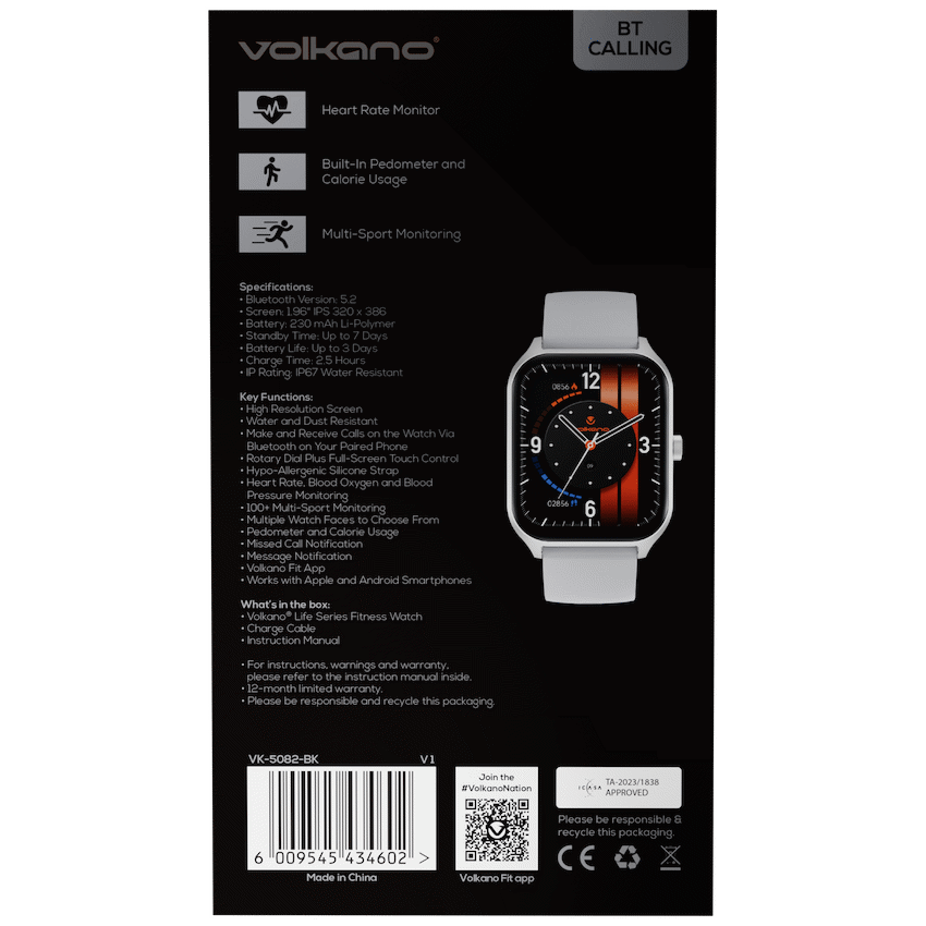 Volkano Life Series Smart Watches - Silver