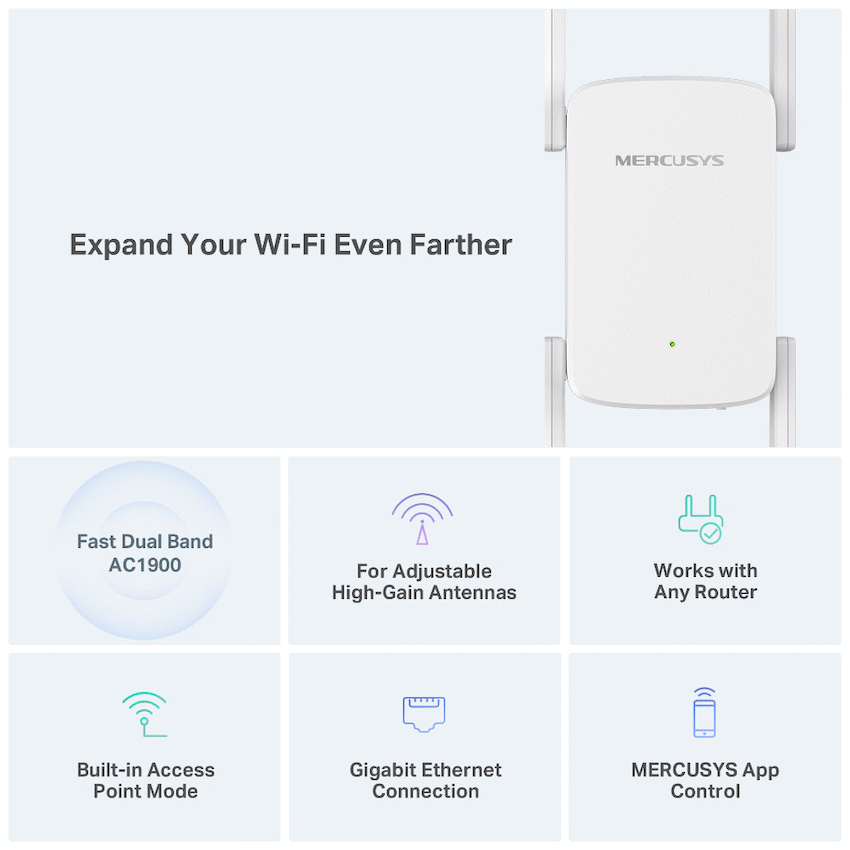 TP-Link Mercusys ME50G AC1900 Wi-Fi Range Extender