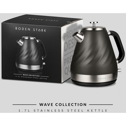 Boden Stark 1.7l Stainless Steel Kettle - Charcoal