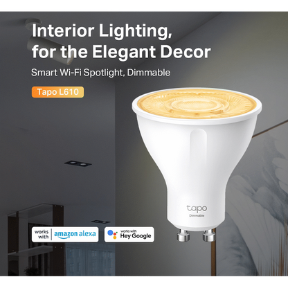 TP-Link Tapo L610 2.9 Smart Wi-Fi Bulb 2.9W Warm White, Dimmable, GU10