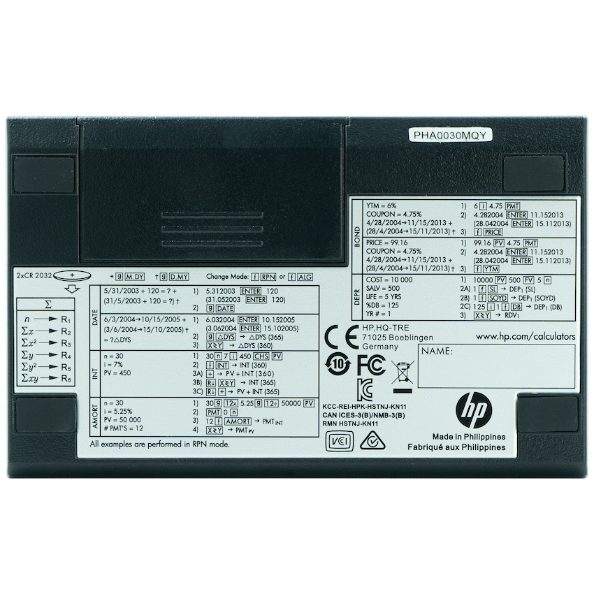 HP 12C Platinum Financial Calculator (Algebraic or RPN)