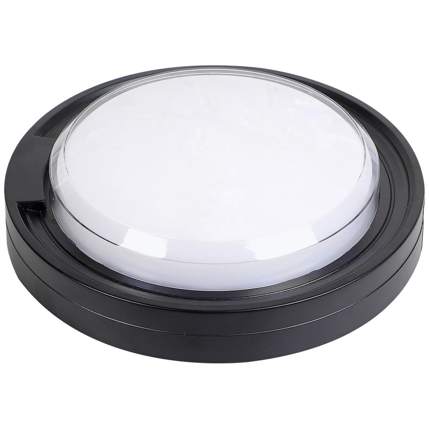 Ellies Cresent Series AC 24W Round LED Bulkhead - PC - BK